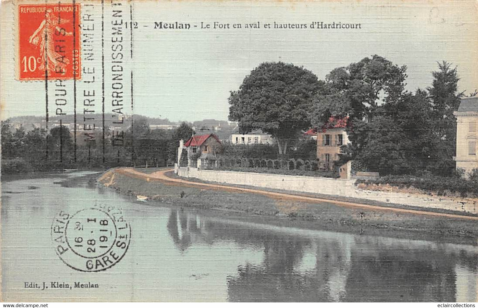 Meulan            78          Le Fort En Aval Et Hauteurs D' Hardricourt   . Toilée Et Colorisée          (voir Scan) - Meulan