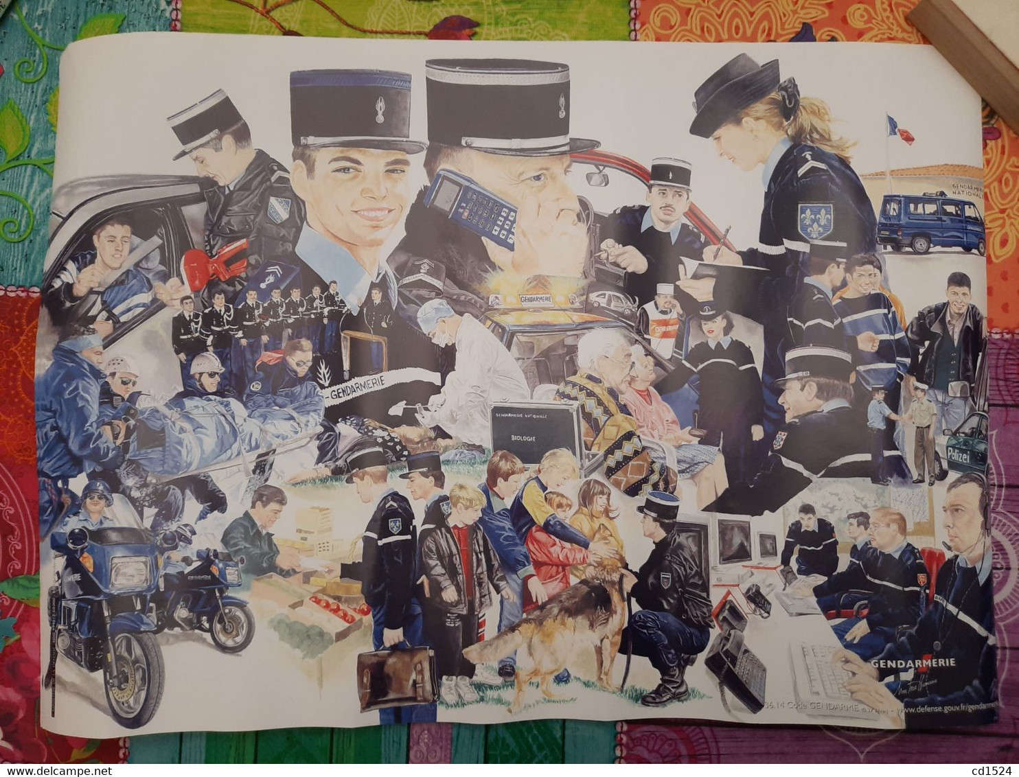 Gendarmerie - Ancienne Affiche Sur Le Thème De La Gendarmerie Départementale Et Ses Missions - Police & Gendarmerie