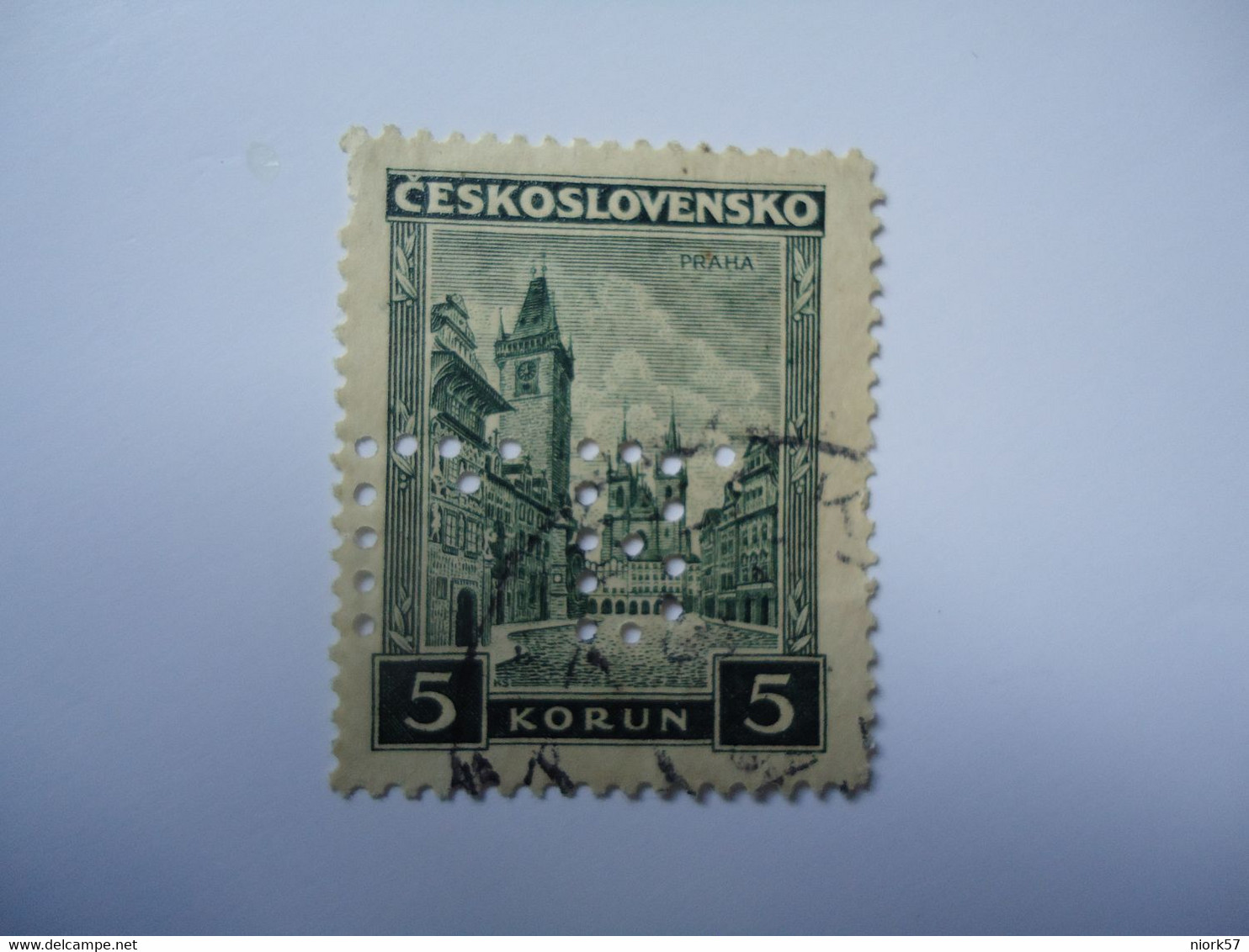 CZECHOSLOVAKIA    USED STAMPS WITH PERFINS  2 SCAN  WITH POSTMARK - Probe- Und Nachdrucke