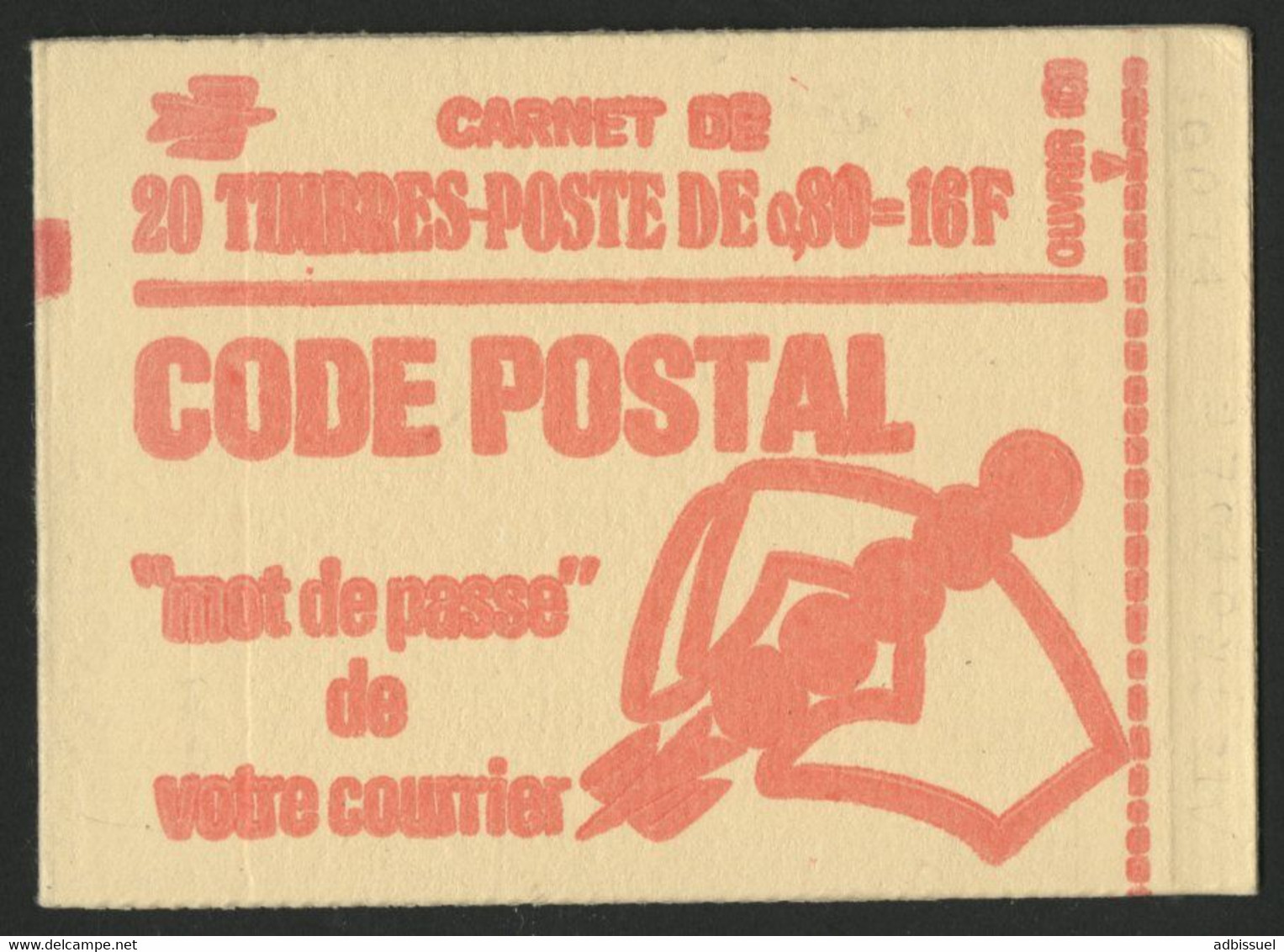 N°1816-C3 Cote : 25 € Carnet Fermé De 20 Timbres 80 Ct Rouge Marianne De Bequet Avec 3 Bandes Phosphorescentes. TB. - Other & Unclassified
