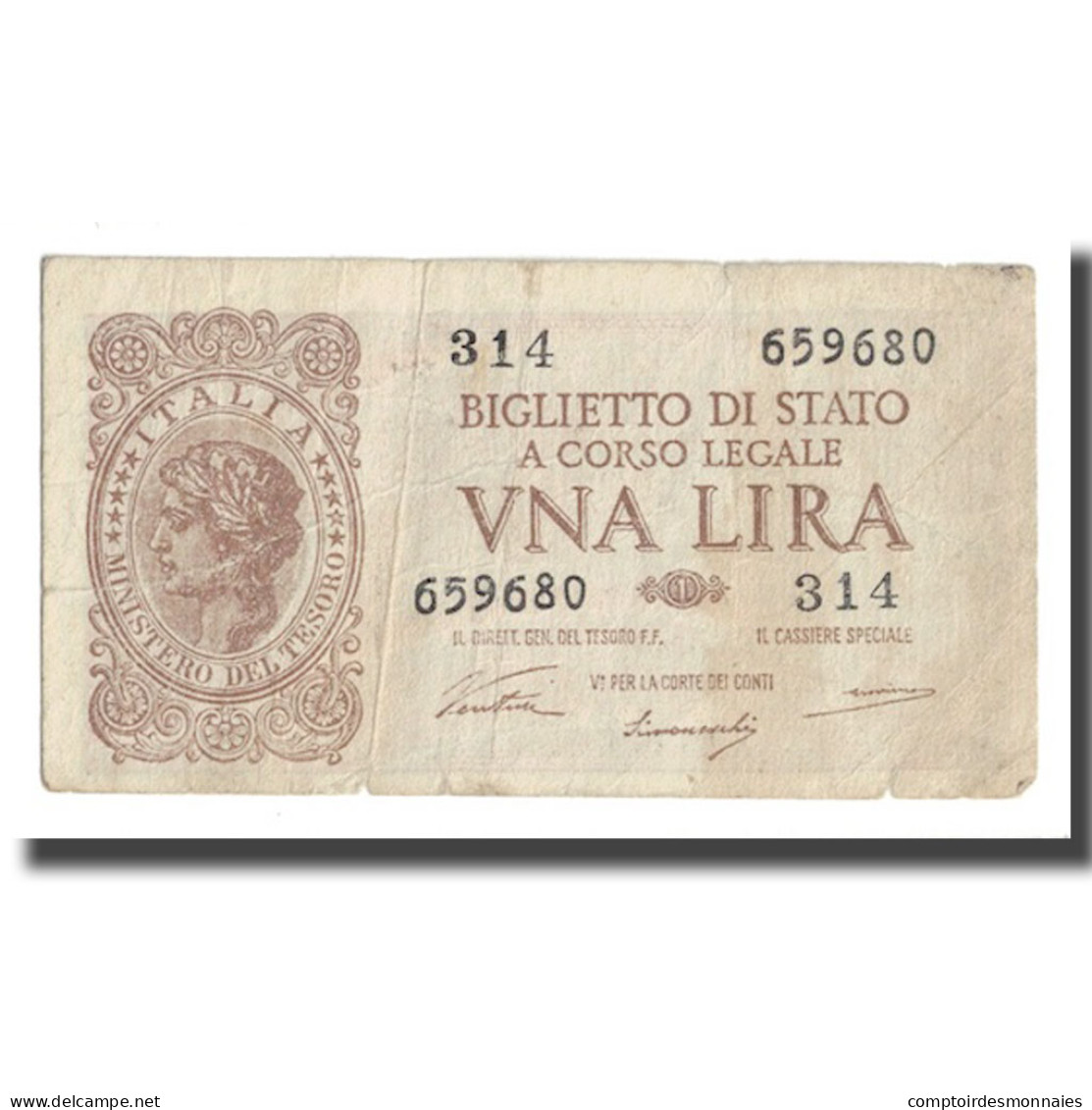 Billet, Italie, 1 Lira, 1944, 1944-11-23, KM:29a, TB+ - Regno D'Italia – 1 Lira