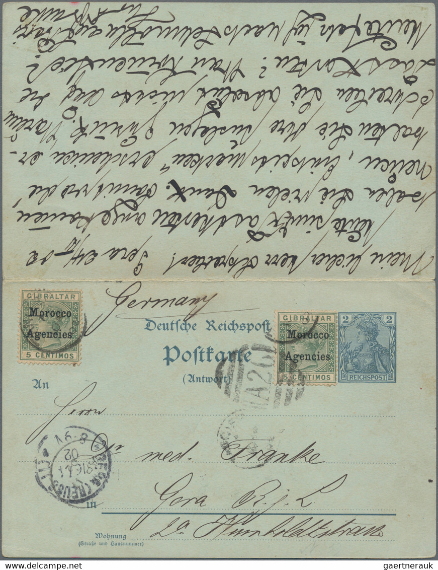 Deutsche Post In Marokko - Besonderheiten: 1902 (24.3.), Bahnpoststempel "GLAUCHAU-GERA ZUG 2289" Au - Maroc (bureaux)