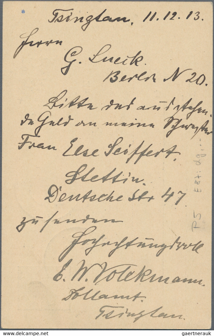 Deutsche Kolonien - Kiautschou - Ganzsachen: 1907/13, Drei Gebrauchte Ganzsachenkarten Mit Wst. Kolo - Kiaochow