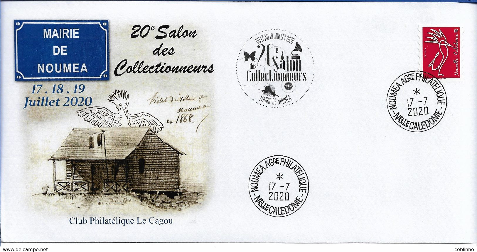 NOUVELLE CALEDONIE (New Caledonia)- Enveloppe événementielle Du Club Le Cagou- 2020 - 20ème Salon Des Collectionneurs - Storia Postale