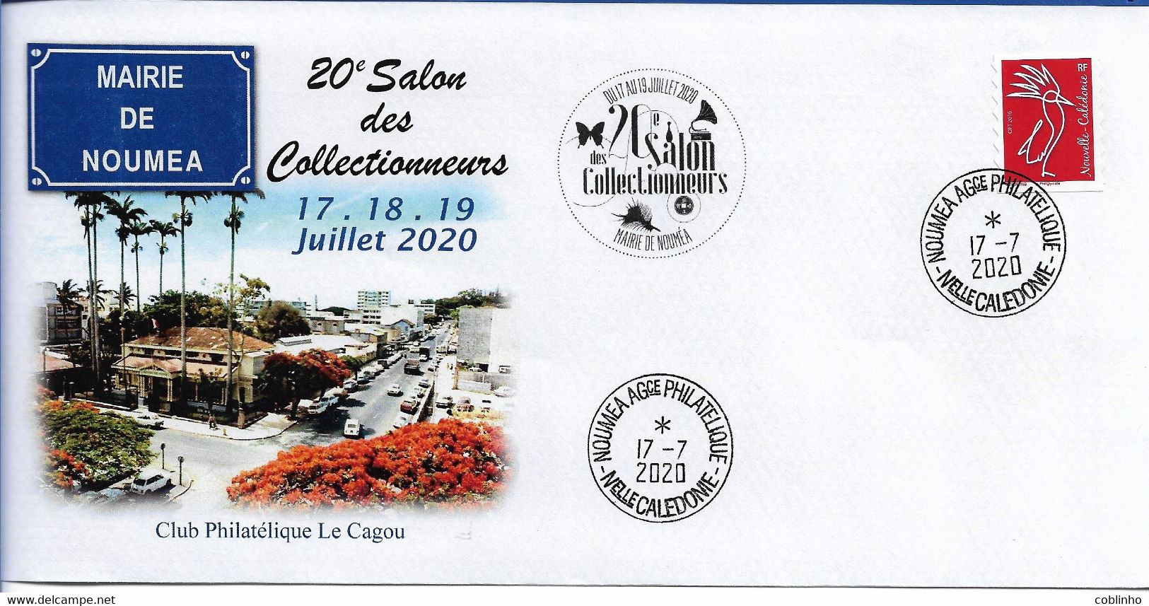 NOUVELLE CALEDONIE (New Caledonia)- Enveloppe événementielle Du Club Le Cagou- 2020 - 20ème Salon Des Collectionneurs - Covers & Documents