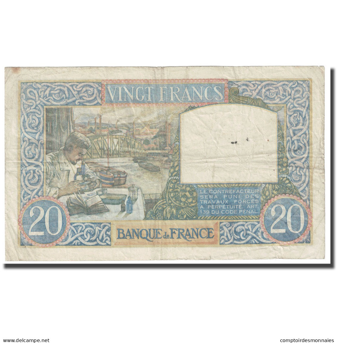 France, 20 Francs, Science Et Travail, 1941, 1941-07-17, TTB, Fayette:12.16 - 20 F 1939-1942 ''Science Et Travail''