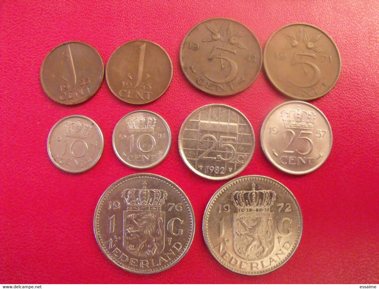Pays-bas Netherland Nederland. Lot De 10 Pièces : 1, 5, 10, 25 Cents. 1 Gulden. 1948/1982 - 1948-1980: Juliana