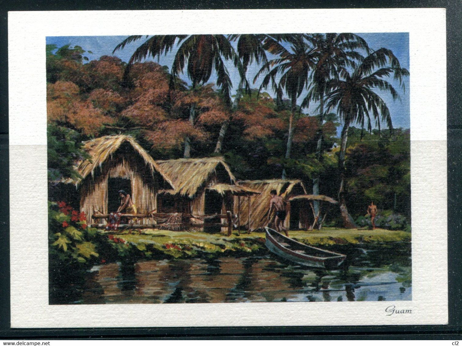 GUAM - Grass Huts Of Years Gone By (carte Vierge) - Guam