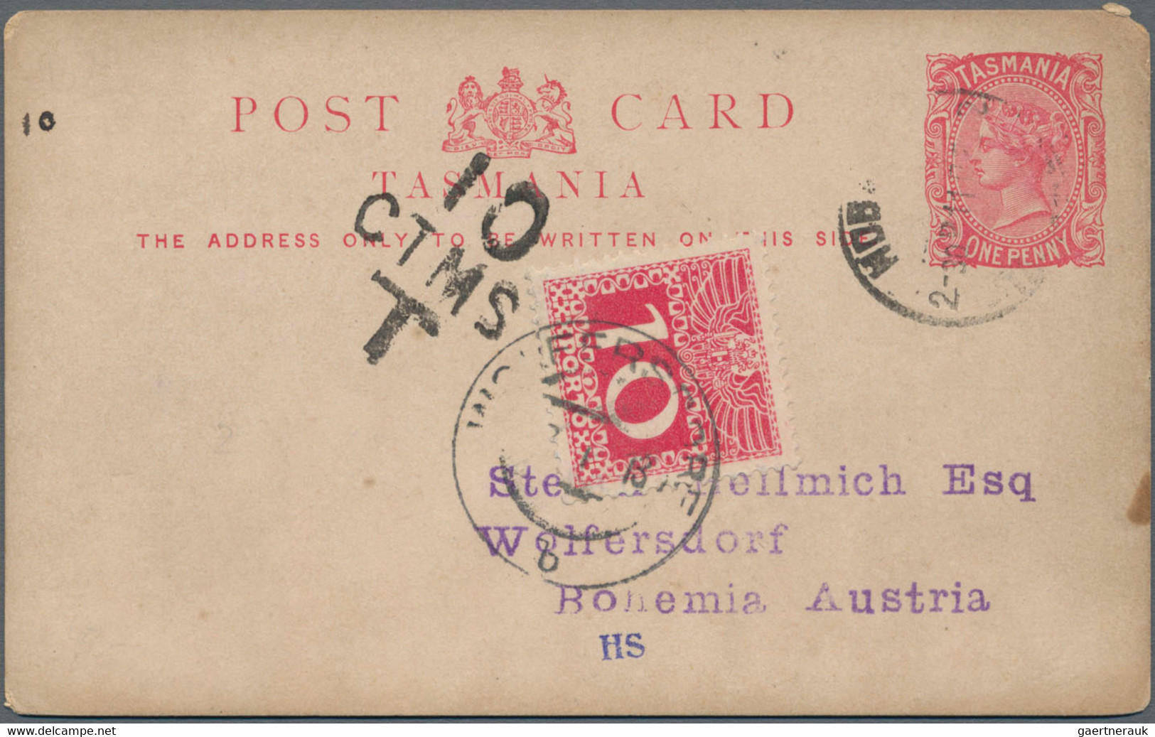 Tasmanien - Ganzsachen: 1900/1912 Ca., Collection With Ca.20 Mostly Used Postal Stationery Cards And - Briefe U. Dokumente