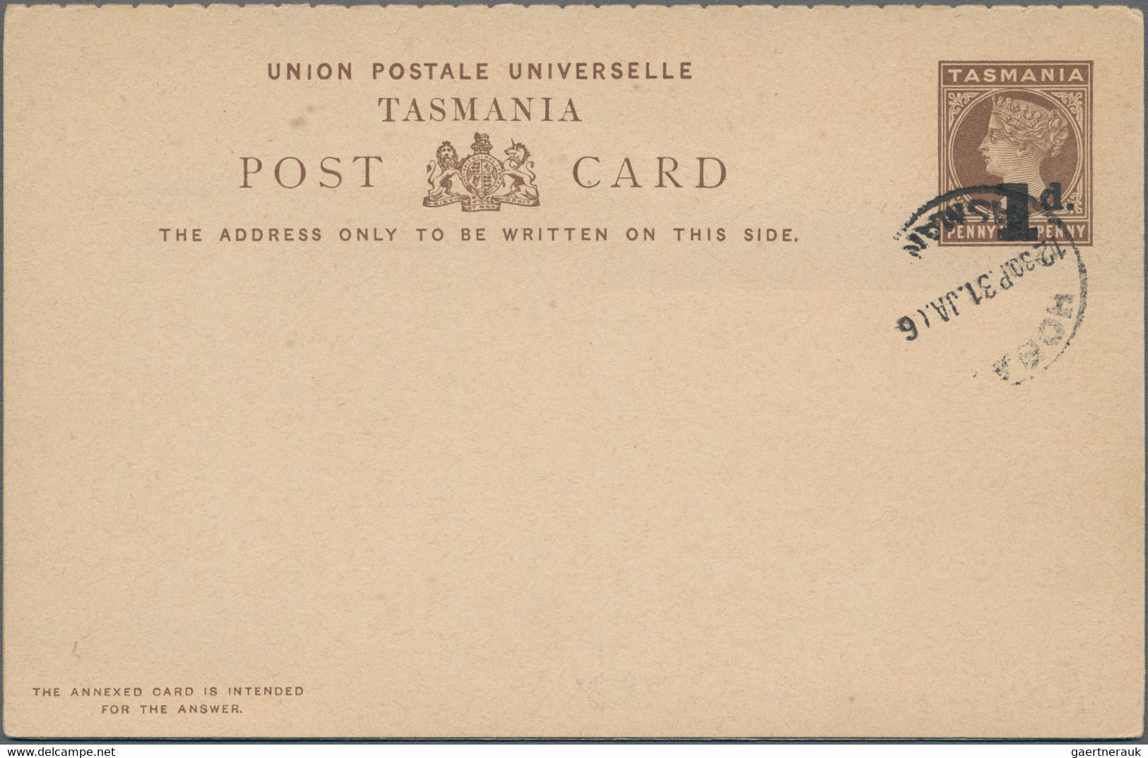 Tasmanien - Ganzsachen: 1900/1912 Ca., Collection With Ca.20 Mostly Used Postal Stationery Cards And - Briefe U. Dokumente