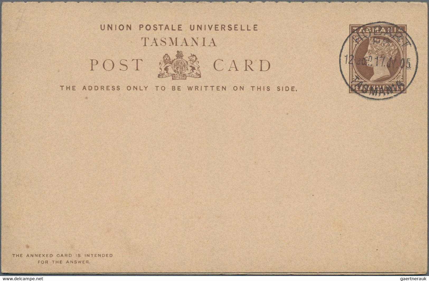 Tasmanien - Ganzsachen: 1900/1912 Ca., Collection With Ca.20 Mostly Used Postal Stationery Cards And - Briefe U. Dokumente