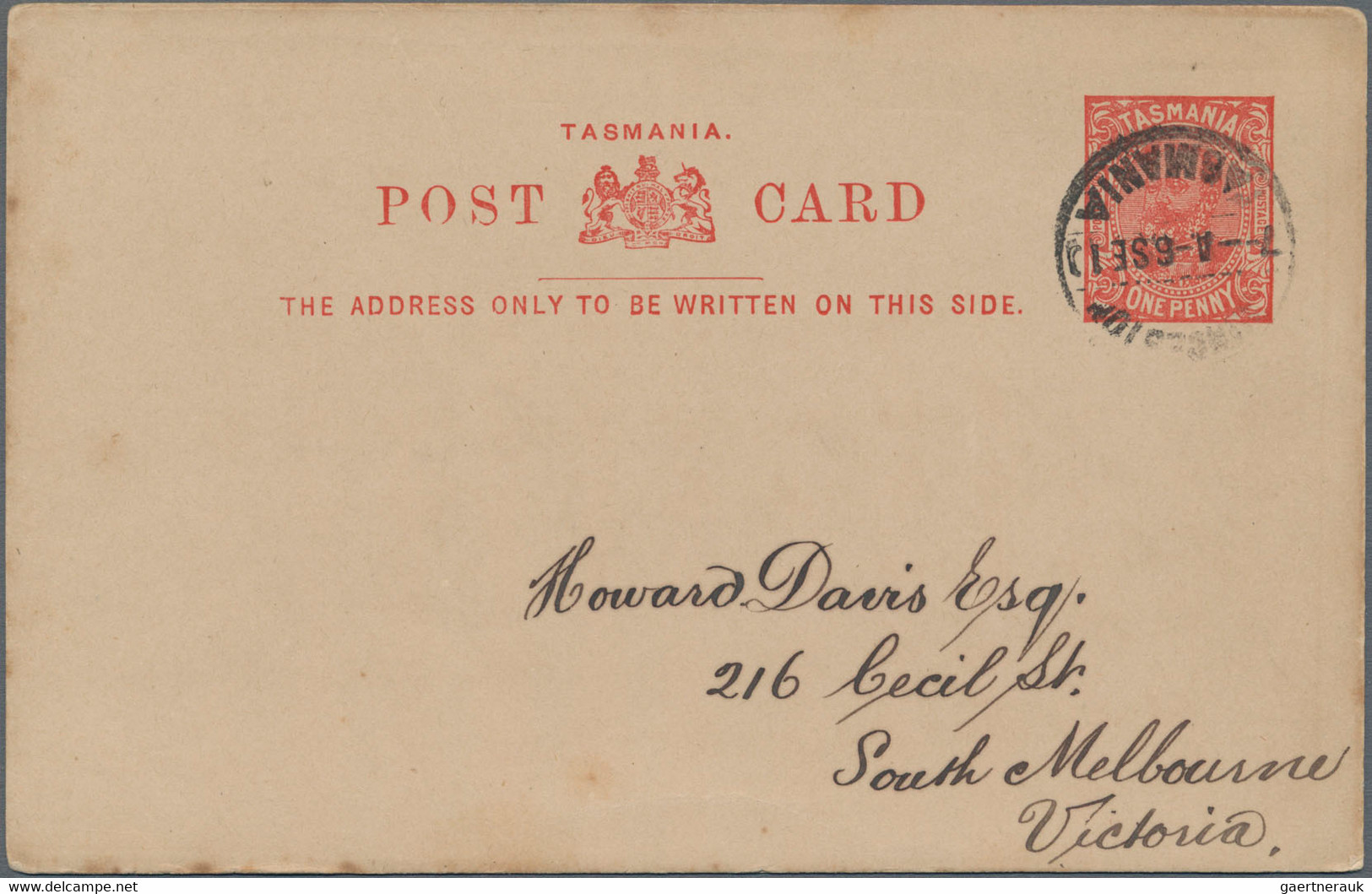 Tasmanien - Ganzsachen: 1900/1912 ca., collection with ca.20 mostly used postal stationery cards and