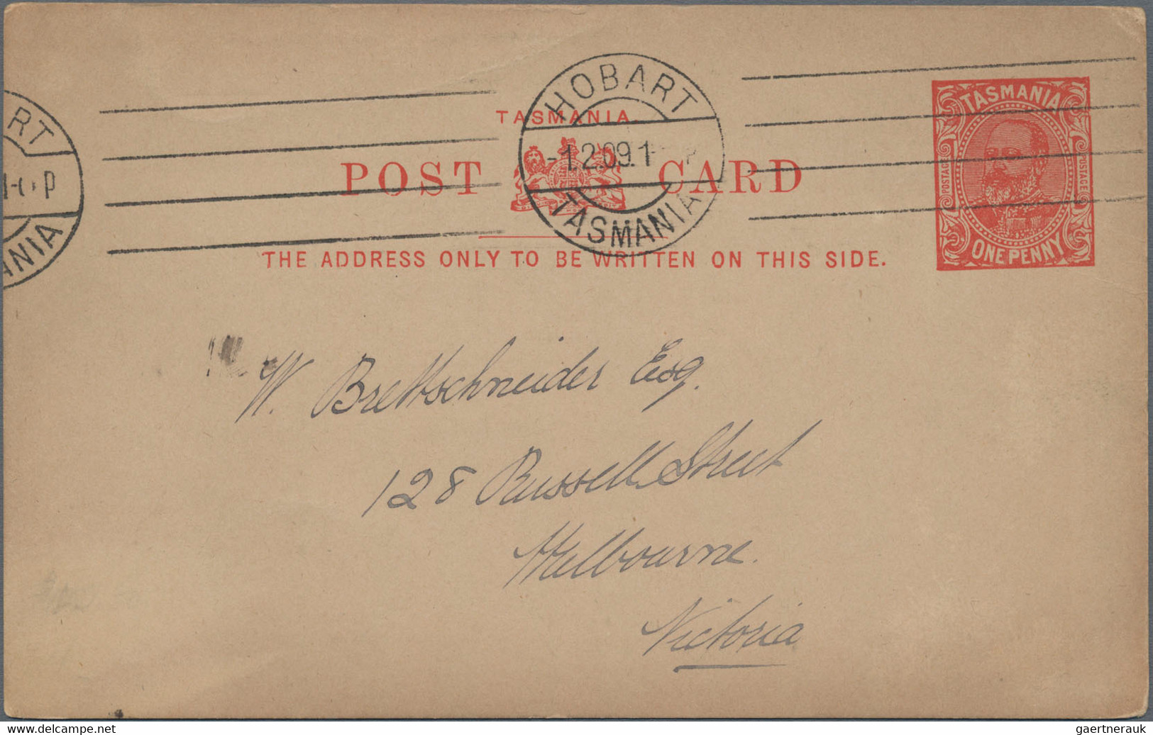 Tasmanien - Ganzsachen: 1900/1912 ca., collection with ca.20 mostly used postal stationery cards and