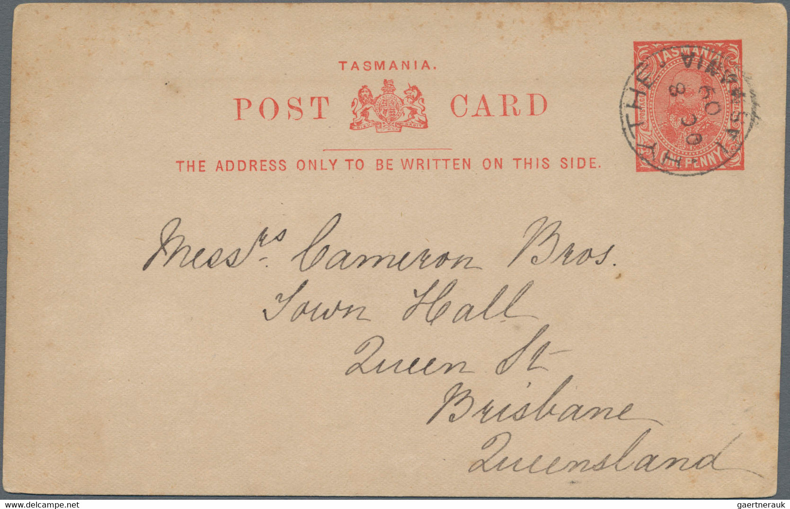 Tasmanien - Ganzsachen: 1900/1912 ca., collection with ca.20 mostly used postal stationery cards and