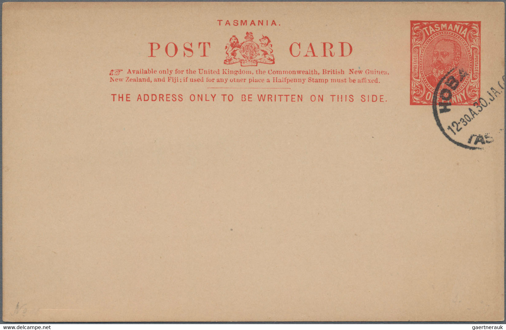 Tasmanien - Ganzsachen: 1900/1912 ca., collection with ca.20 mostly used postal stationery cards and