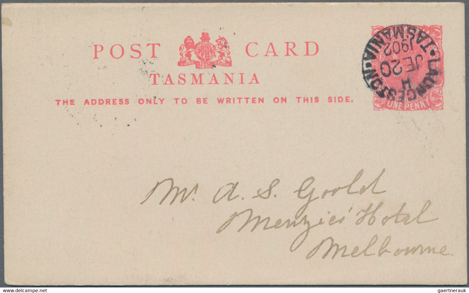 Tasmanien - Ganzsachen: 1900/1912 ca., collection with ca.20 mostly used postal stationery cards and