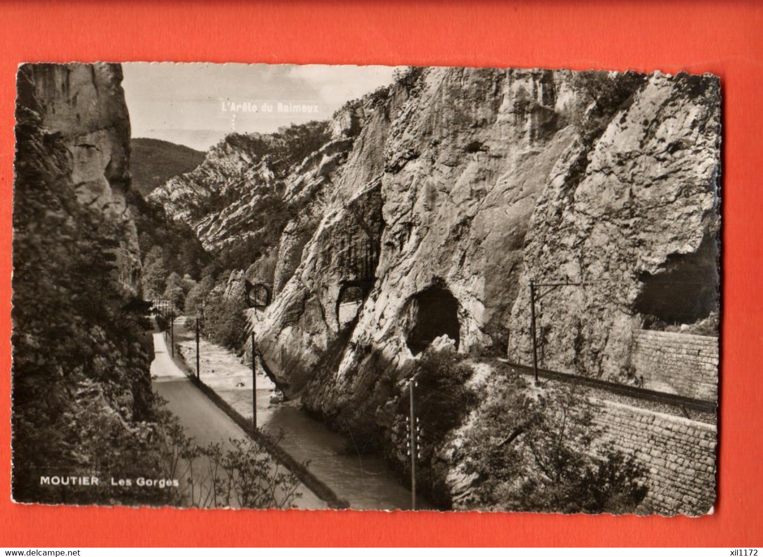 ZIF-33  Gorges De Moutier. Ligne De Train Et Route  Cachet Moutier 1947  Photoglob 1340. Scan On-line - Moutier