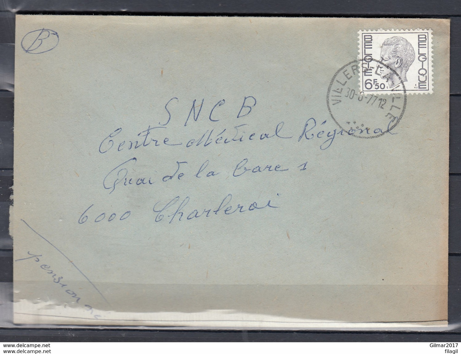 Brief Van Villers-La-Ville Naar Charleroi - 1970-1980 Elström