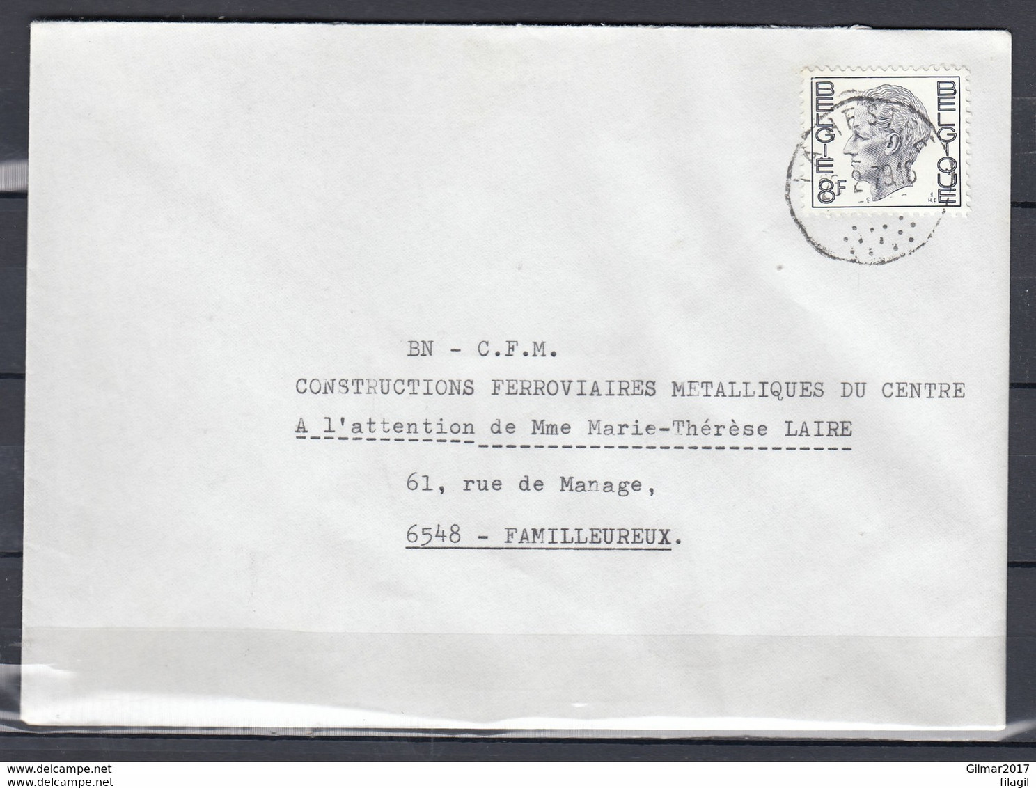 Brief Van La Hestre Naar Familleureux - 1970-1980 Elström