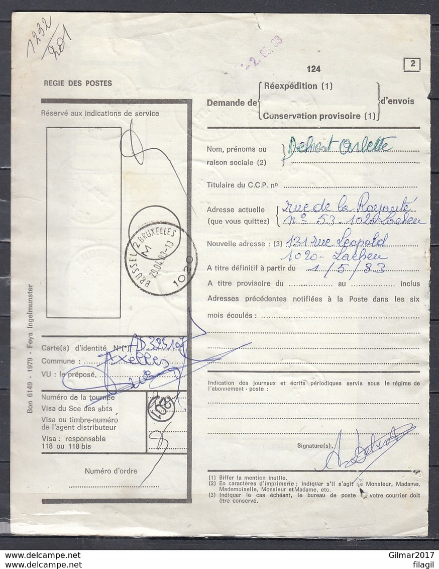 Regie Der Posterijen Met Stempel Brussel 2 Bruxelles M - 1970-1980 Elström