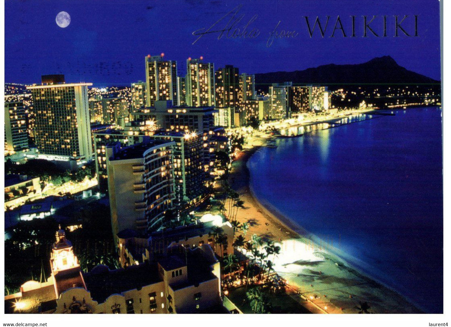 (GG 21) USA - Waikiki At Night - (posted To Australia 2016) - Big Island Of Hawaii