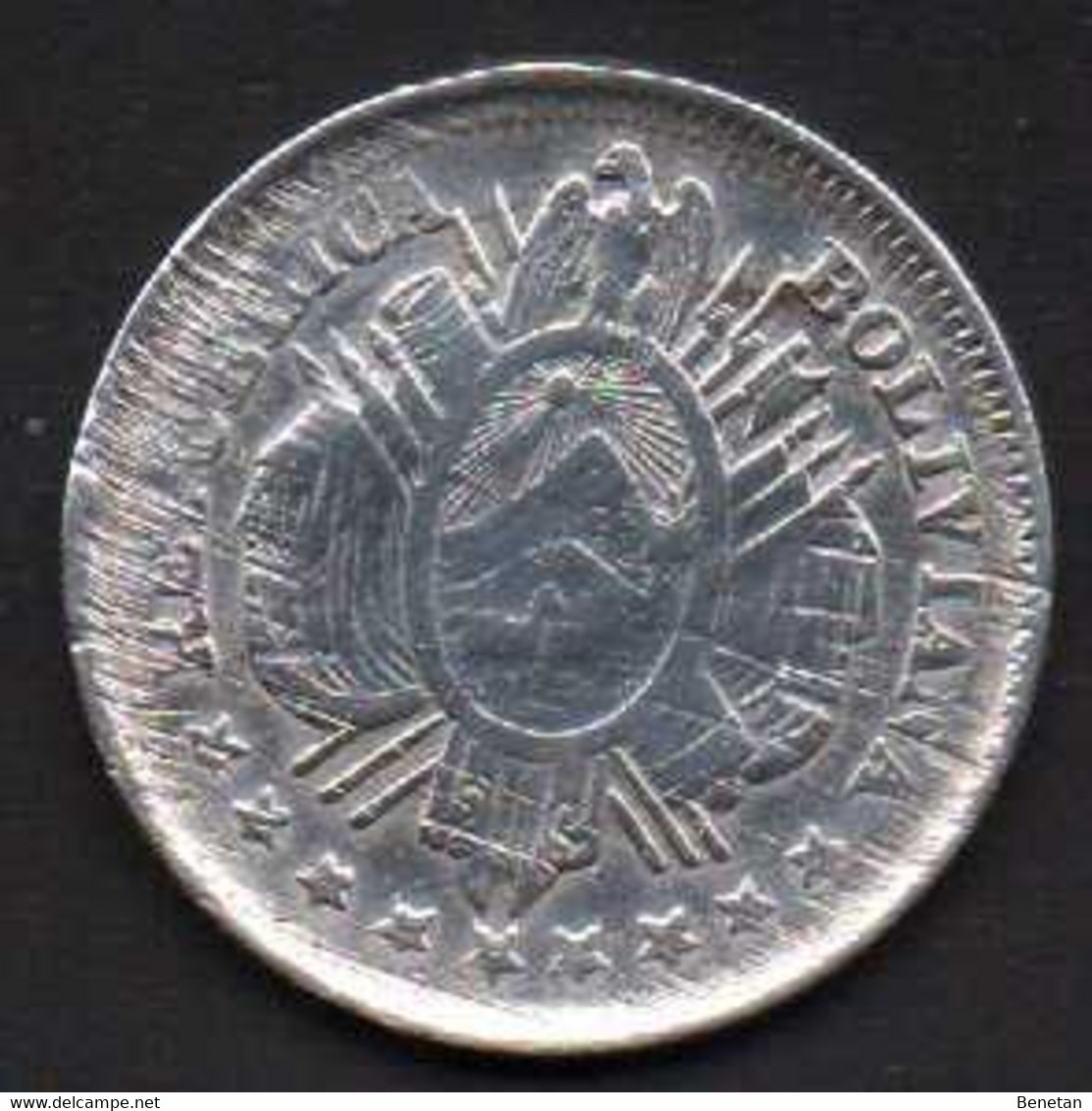 Bolivia 20 Centavos Silver Coin 1888 - Bolivia