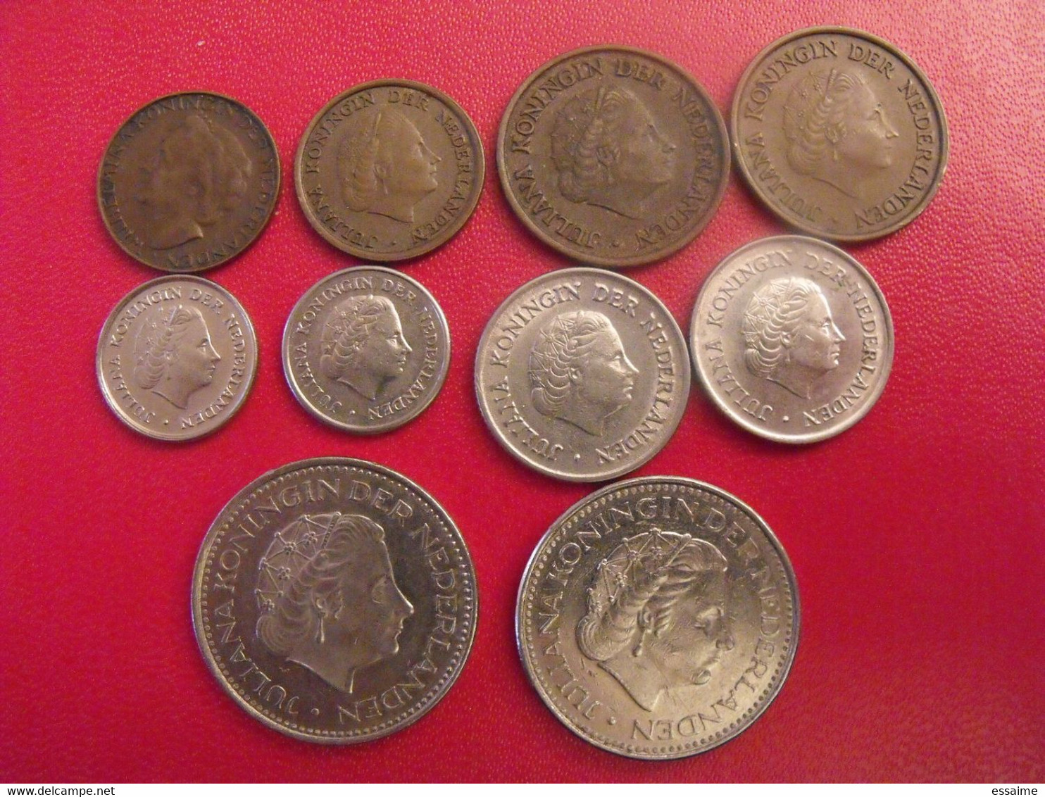 Pays-bas Netherland Nederland. Lot De 10 Pièces : 1, 5, 10, 25 Cents. 1 Gulden. 1948/1980 - 1948-1980: Juliana