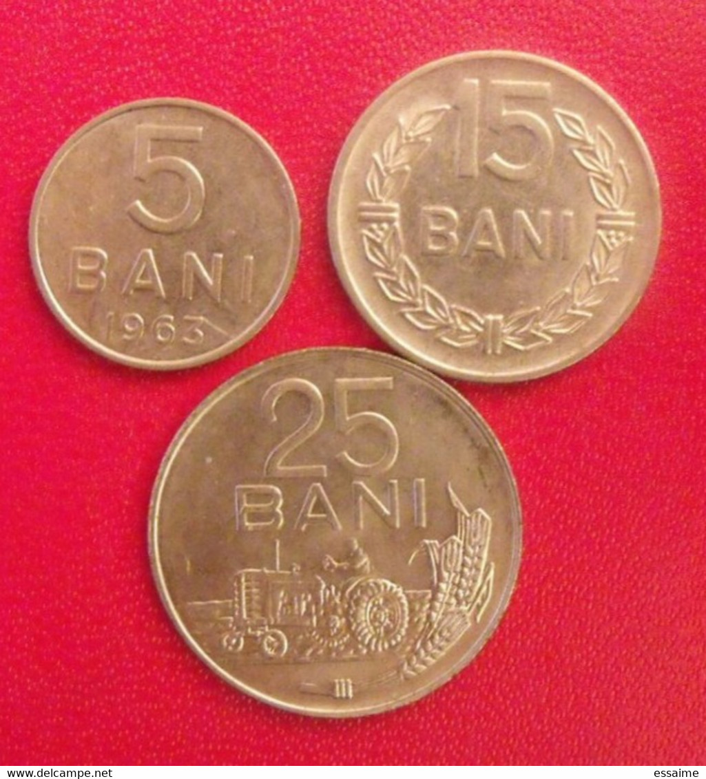 Roumanie Romania. Lot De 3 Pièces : 5, 15, 25 Bani. 1960/1966 - Rumänien