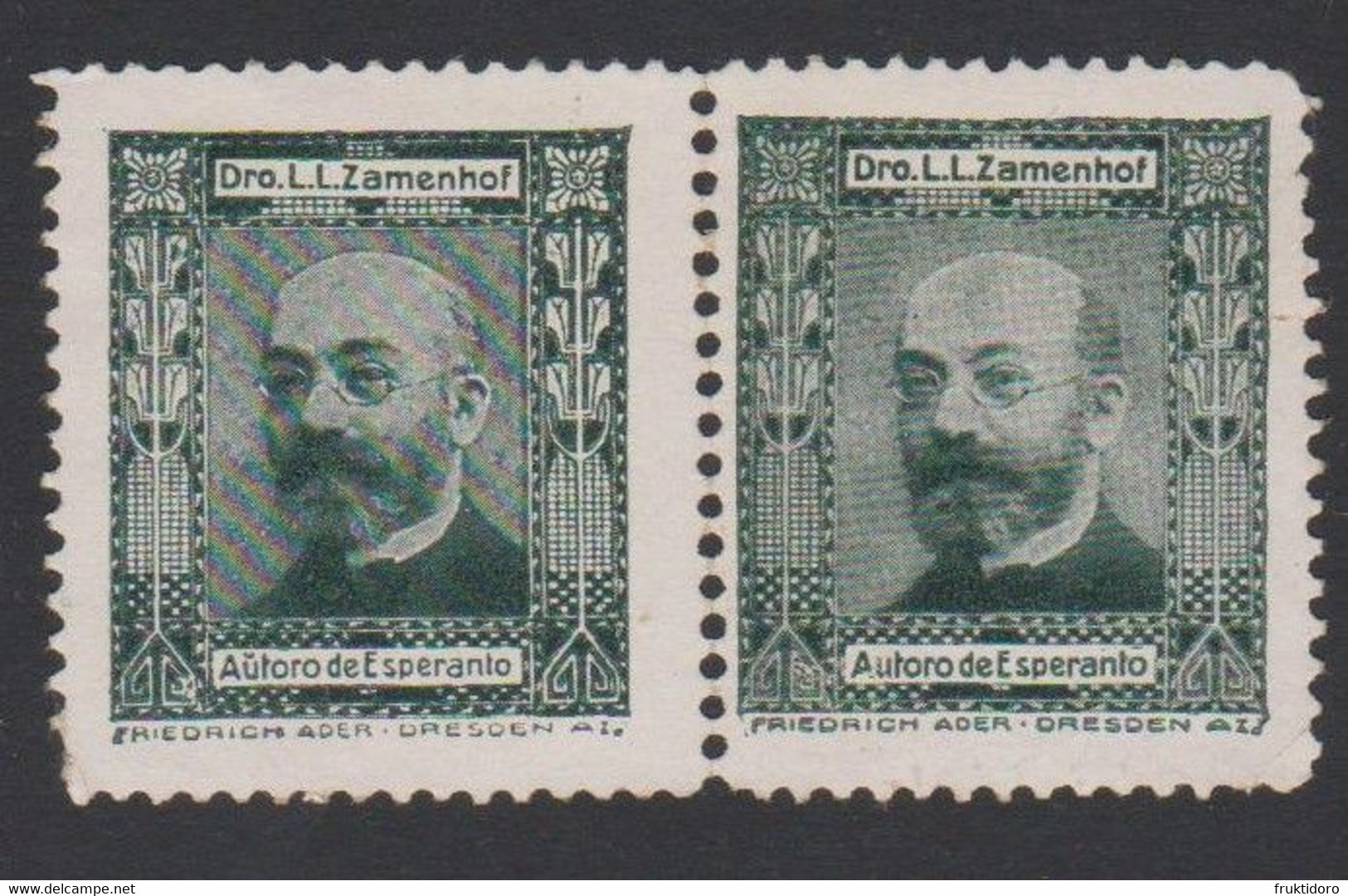 Esperanto Label Dr Zamenhof - Glumarko D-ro Zamenhof Published By Friedrich Ader, Dresden - Esperanto