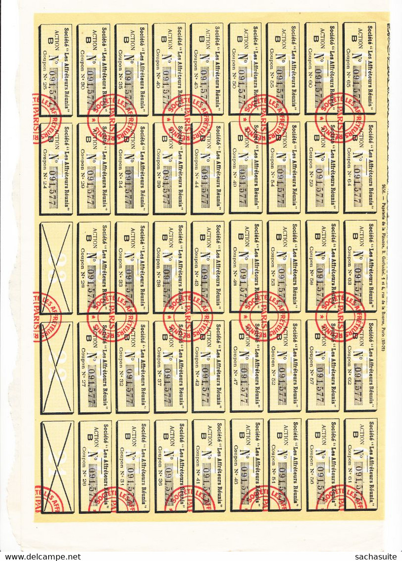 LES AFFRÉTEURS RÉUNIS  Action B 1921 - Navegación