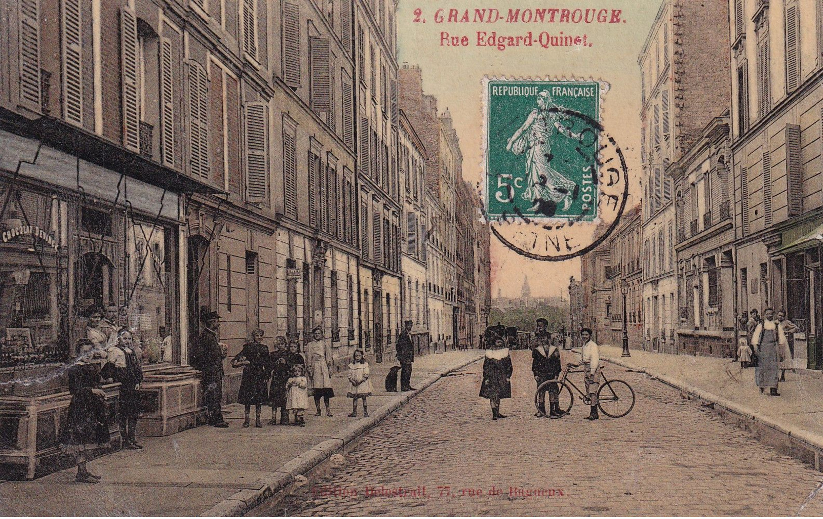 GRAND MONTROUGE " Rue Edgard Quinet , Belle Animation "     N°8199 - Otros & Sin Clasificación