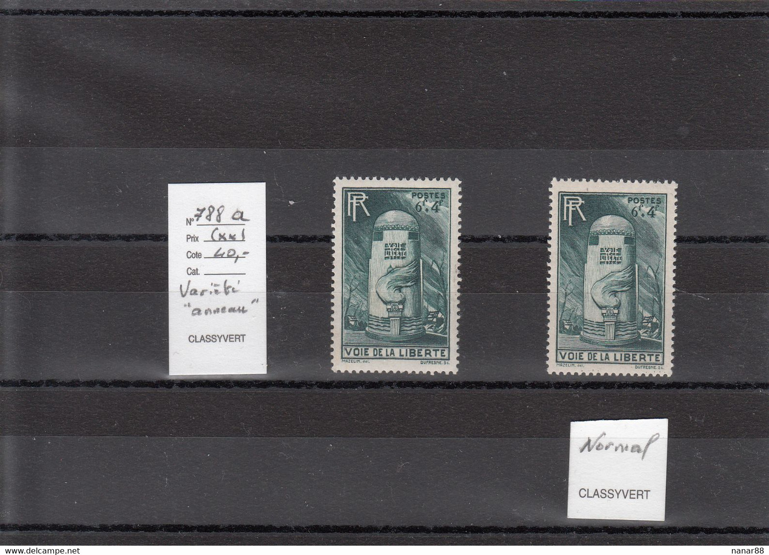 YT 788 A (**) Neuf - Variété - Unused Stamps