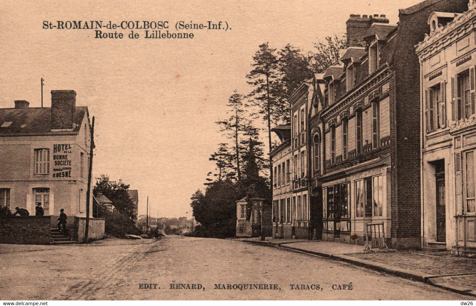 St Saint-Romain De Colbosc (Seine-Inférieur) Route De Lillebonne, Hôtel De La Bonne Société - Edition Renard, Tabac - Saint Romain De Colbosc