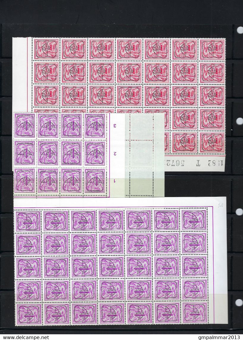 PAPIER POLYVALENT Serie Nr. 62 Voorafgestempeld Nrs. 806P T/e/m 812P In Veldelen Van 35 ** MNH  ; Zie 4 Scans ! LOT 362 - Typos 1967-85 (Lion Et Banderole)