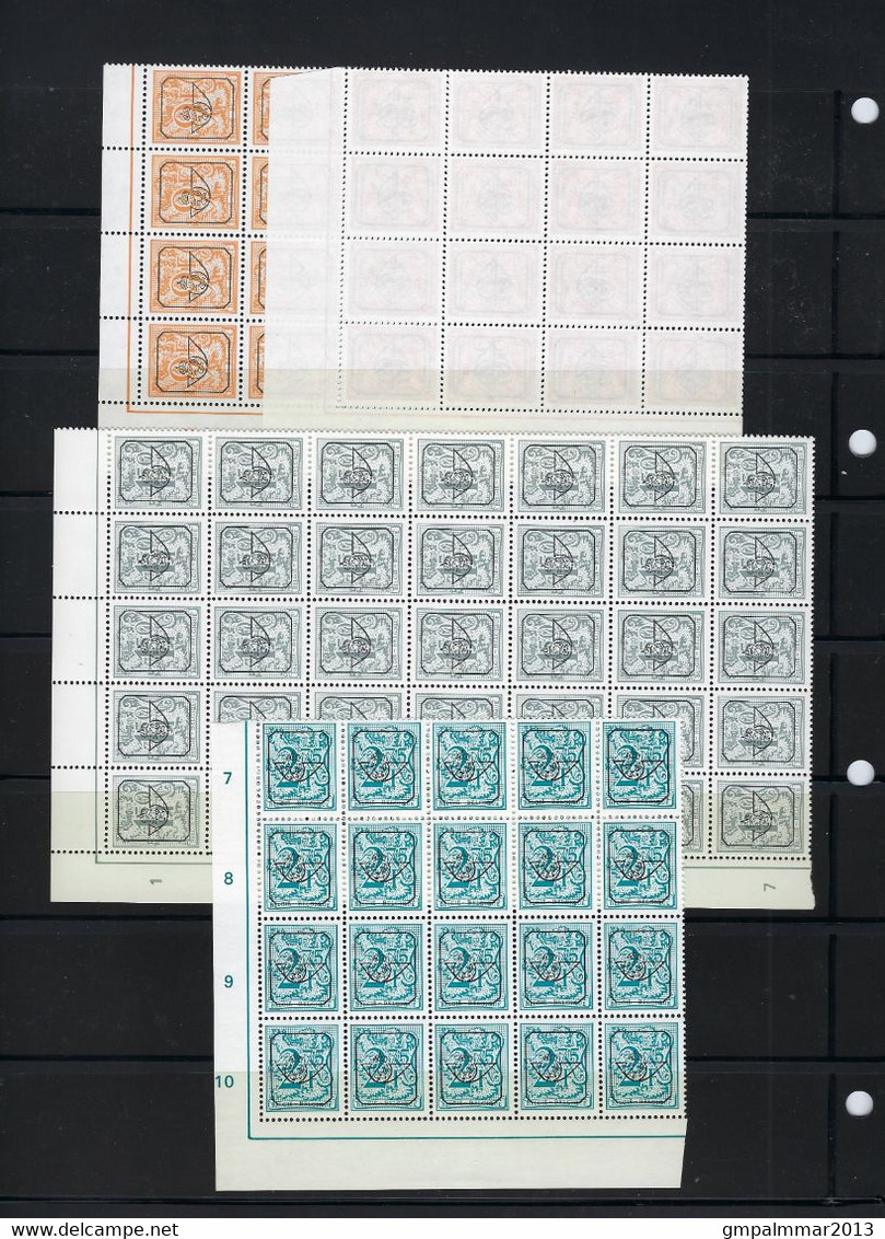 PAPIER POLYVALENT Serie Nr. 62 Voorafgestempeld Nrs. 806P T/e/m 812P In Veldelen Van 35 ** MNH  ; Zie 4 Scans ! LOT 362 - Typos 1967-85 (Löwe Und Banderole)