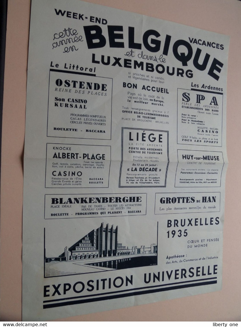 MIROIR Du MONDE 16 Juin 1934 ( 1 Page Plier On 1/8 ) Publi De Belgique & Luxembourg ( Voir Photo Pour Detail Svp ) ! - Advertising