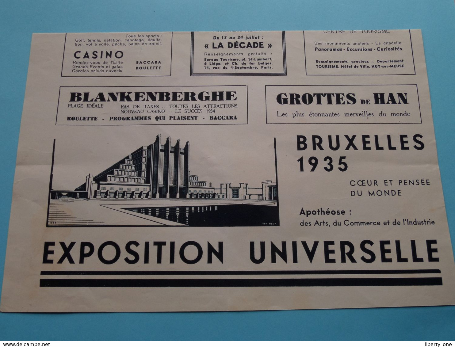 MIROIR Du MONDE 16 Juin 1934 ( 1 Page Plier On 1/8 ) Publi De Belgique & Luxembourg ( Voir Photo Pour Detail Svp ) ! - Advertising