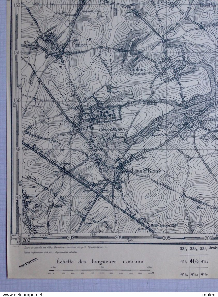 Situation 1903 MONTENAKEN Gingelom CARTE D ETAT MAJOR 41/2 BERLOZ HOLLOGNE VORSEN ROSOUX CORSWAREM TROGNEE ABOLENS S656 - Gingelom