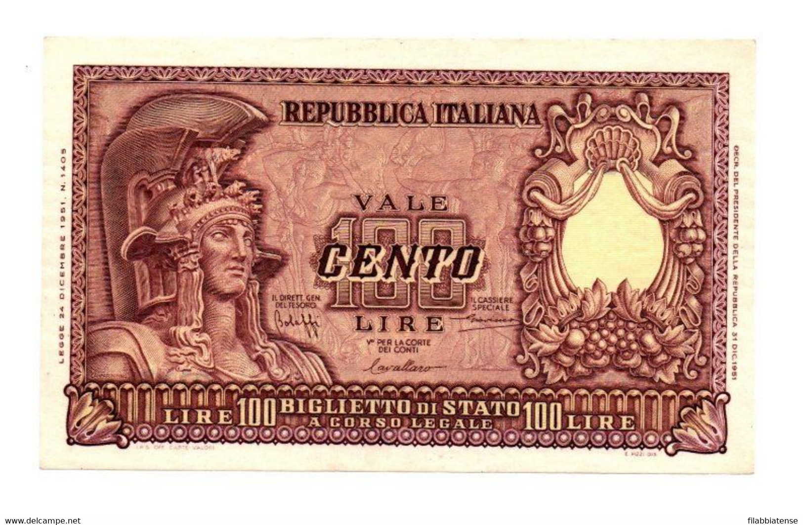 Italia - 100 Lire 1951 Elmata - Bolaffi     ---- - 100 Liras