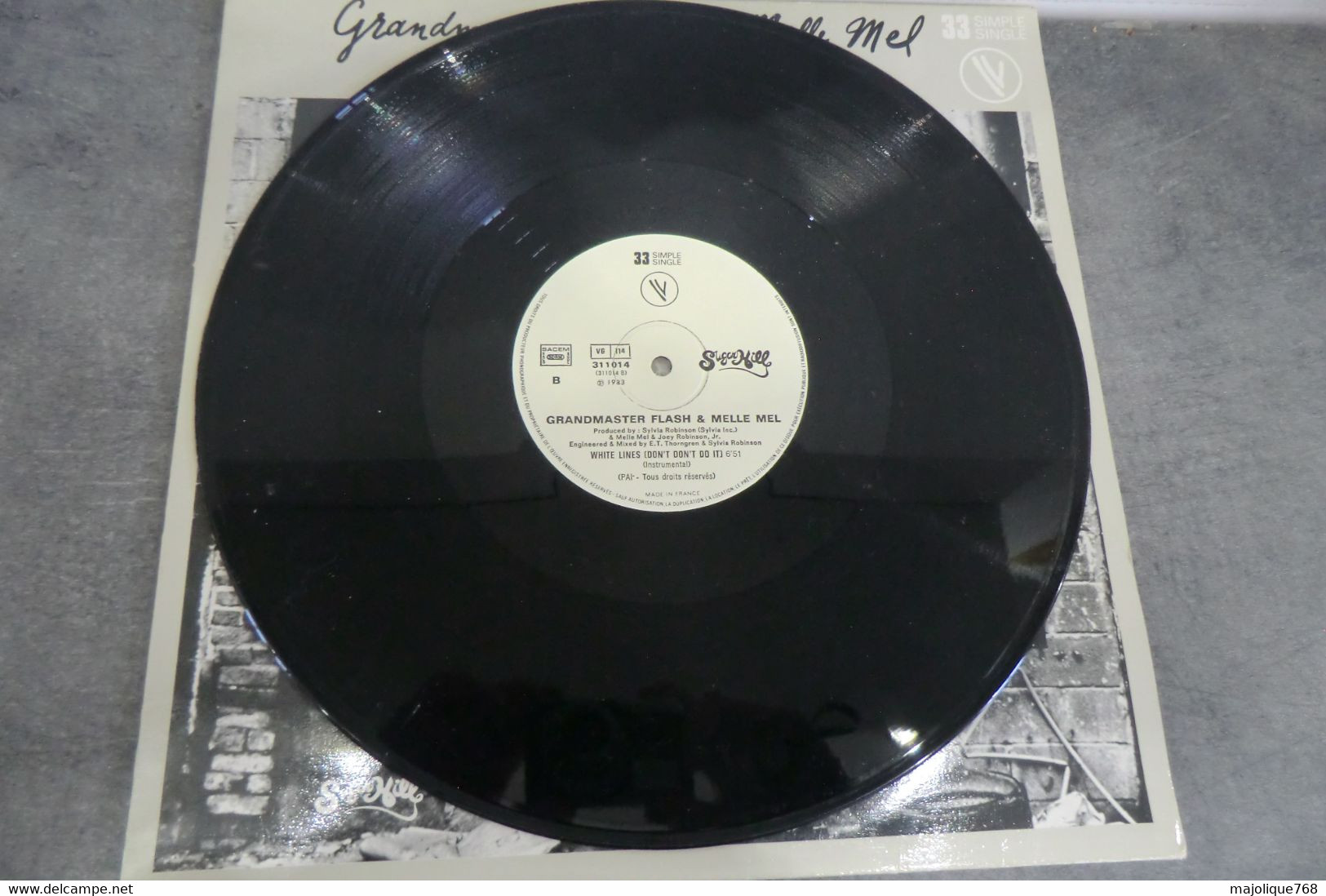 Disque De Grandmaster Flash & Melle Mel - White Lines - Vogue VG 114 - 311014 - Vinyle, 12", 33 ⅓ RPM, Single, Limited E - Rap & Hip Hop