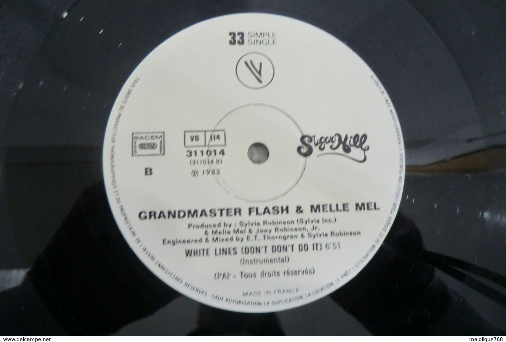 Disque De Grandmaster Flash & Melle Mel - White Lines - Vogue VG 114 - 311014 - Vinyle, 12", 33 ⅓ RPM, Single, Limited E - Rap & Hip Hop