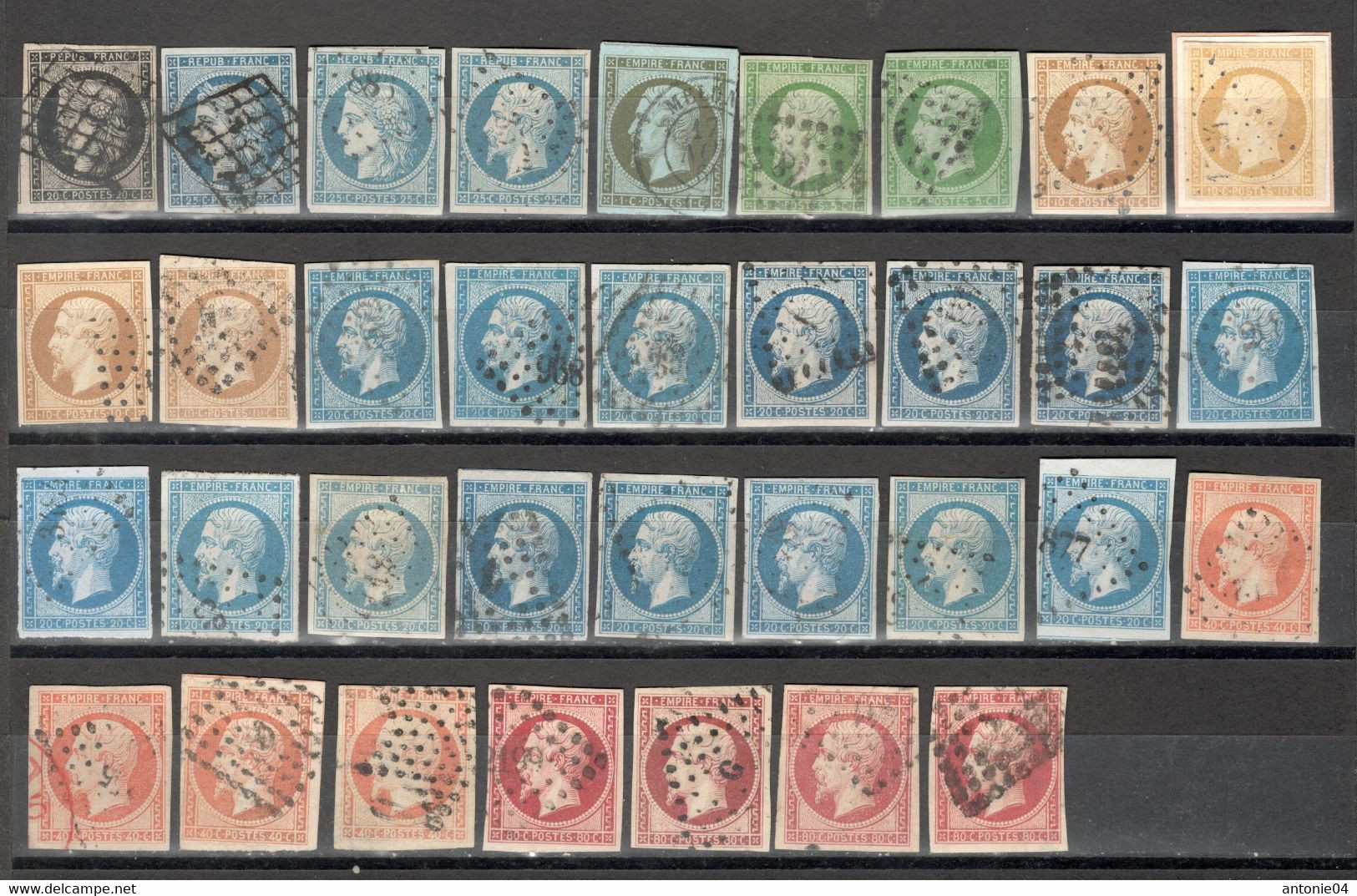 France Yvert Entre 3 Et 17 Oblit Types Et Couleurs TB/Luxe Sans Défaut  (numéro Du Lot 701A T/m C) - 1849-1850 Ceres