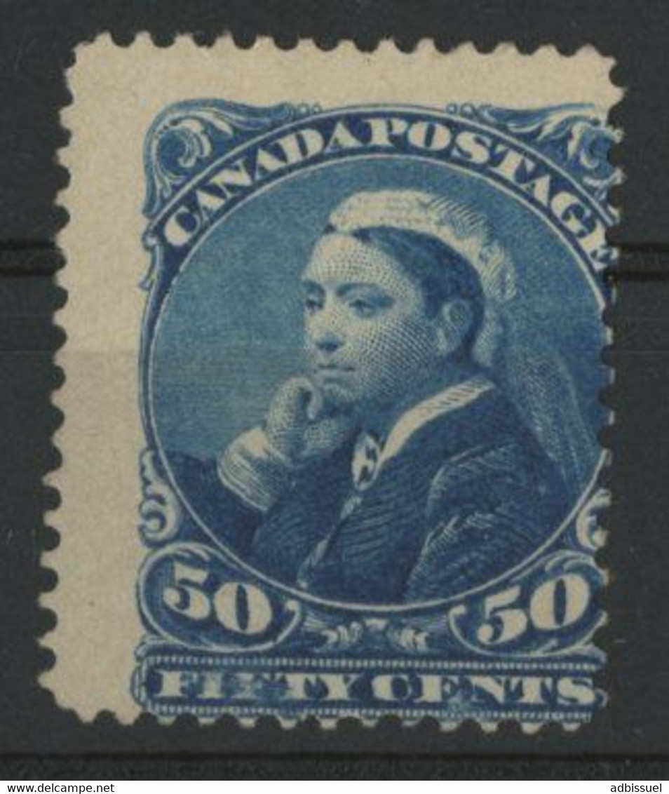 N° 37, 50c Bleu Victoria Neuf Sans Gomme (*) MNG. Impression Très Décalée. - Unused Stamps