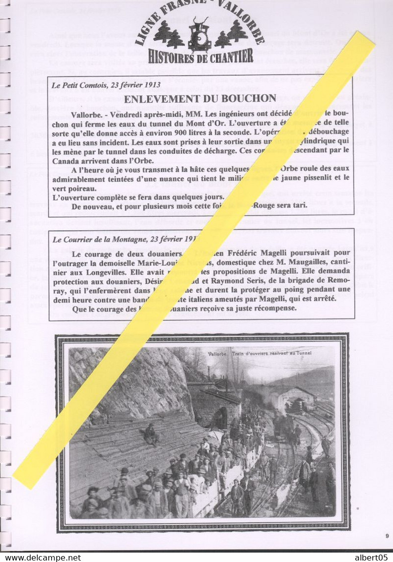 Fascicule N° 11 Ligne Frasne-Vallorbe - Histoires De Chantiers - Année 1913 - Opere D'Arte