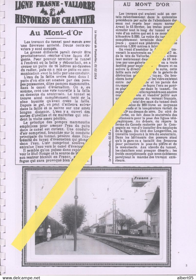 Fascicule N° 13 Ligne Frasne-Vallorbe - Histoires De Chantiers - Années 1914/15 - Orbe