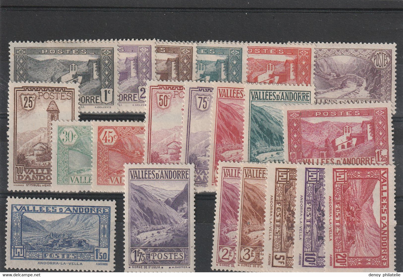 Andorre Français  Série  24 A 45 Avec Charnière * Sauf 36 , 33 , 30 Dont 39A Et 40A - Unused Stamps