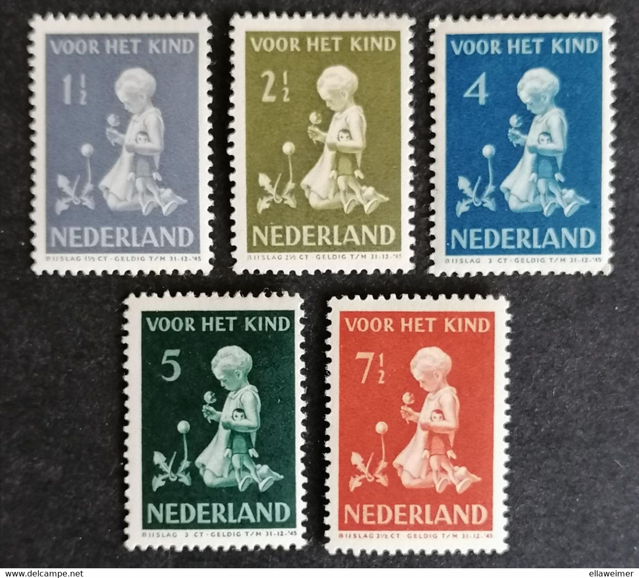 Nederland/Netherlands - Nrs. 374 T/m 378 (postfris Met Plakker) Kinderzegels 1940 - Sin Clasificación