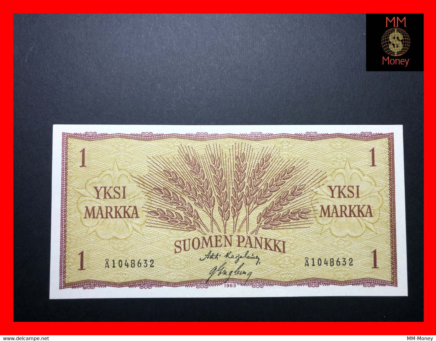 FINLAND 1 Markka  1963 P. 98  Sig.  Karjalainen - Engberg    AU - Finlande