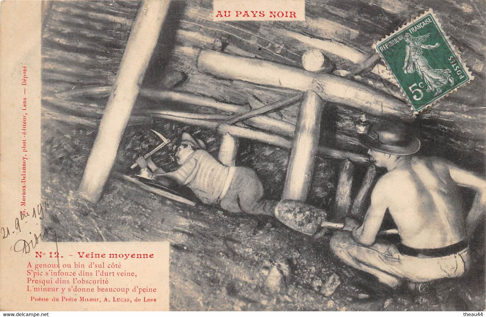 ¤¤  - Lot De 5 Cartes   -  Série " AU PAYS NOIR " Numéro 10; 11, 12, 14,15   -   Mineurs   -  Mine, Charbon        -  ¤¤ - Mines