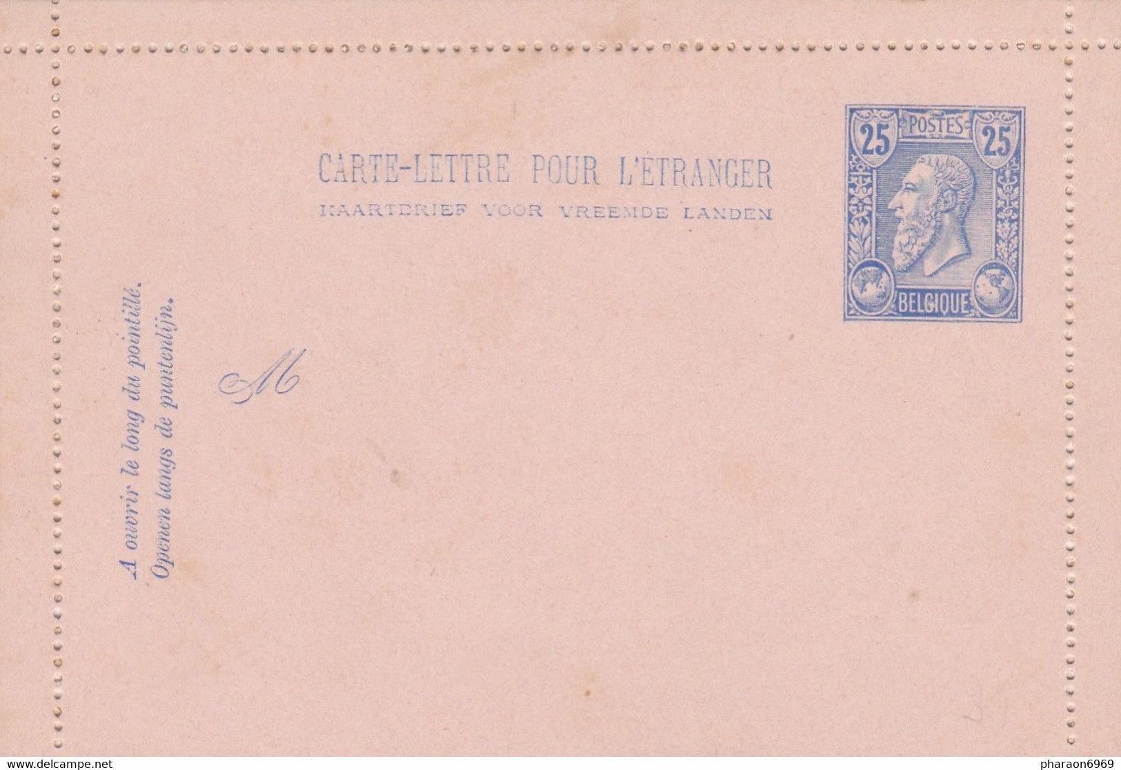 2 Scans Carte Lettre Entier Postal Leopold II De Profil - Kartenbriefe